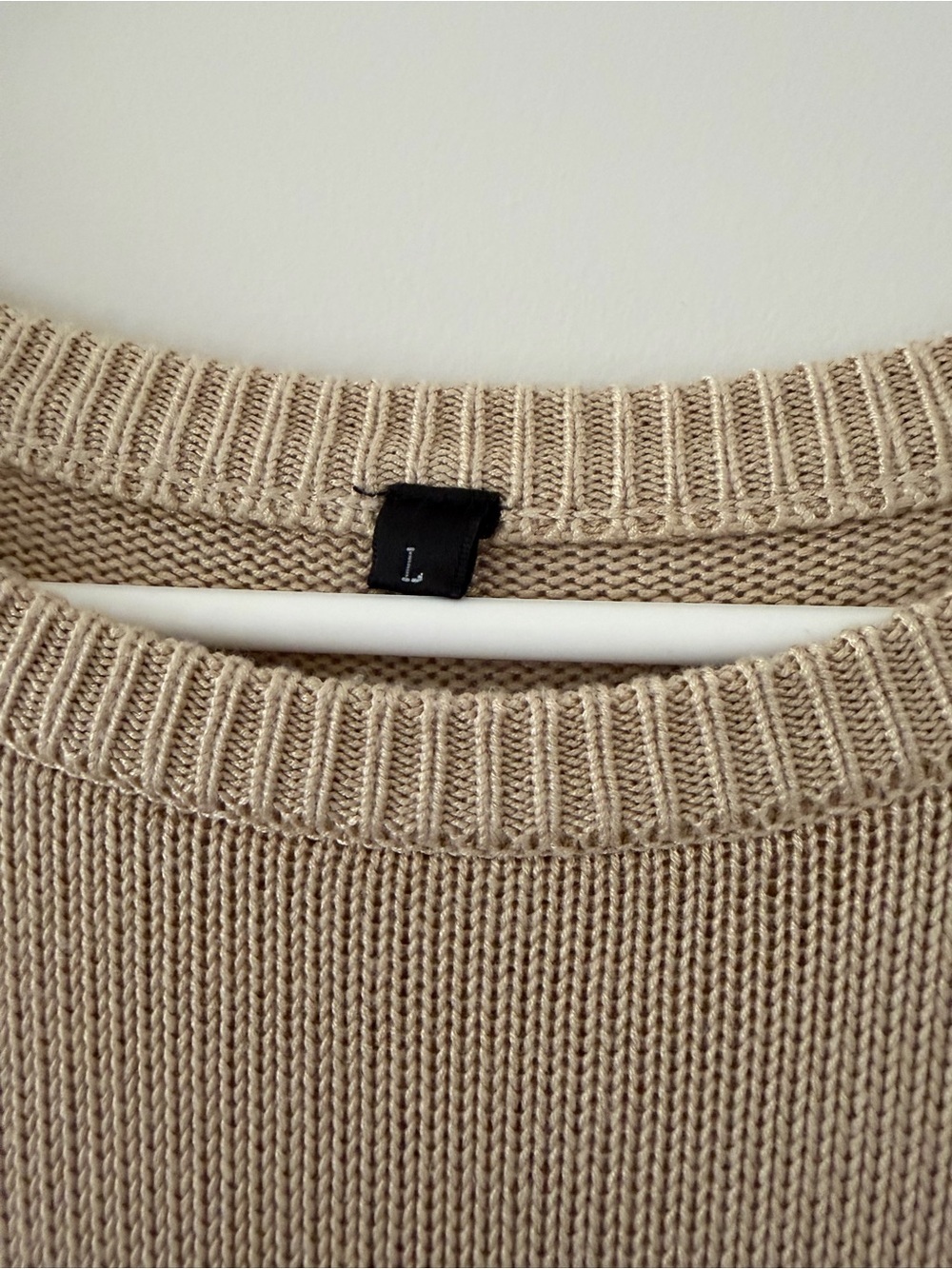 Beige Black Striped Knit Sleeveless Sweater Top Women’s Large - Picture 3 of 9